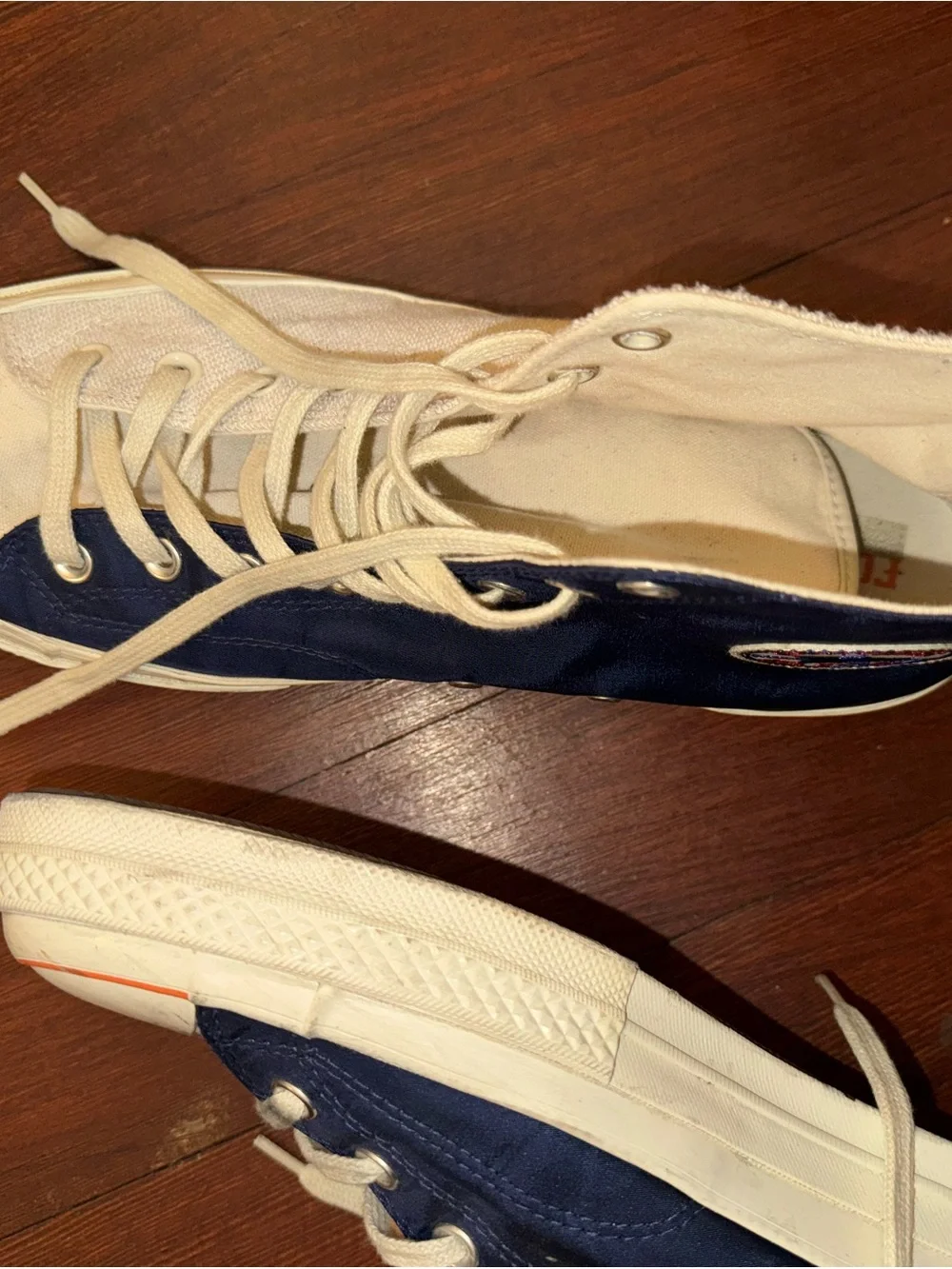 Converse High Top Sneakers in Navy and White - Picture 9 of 14